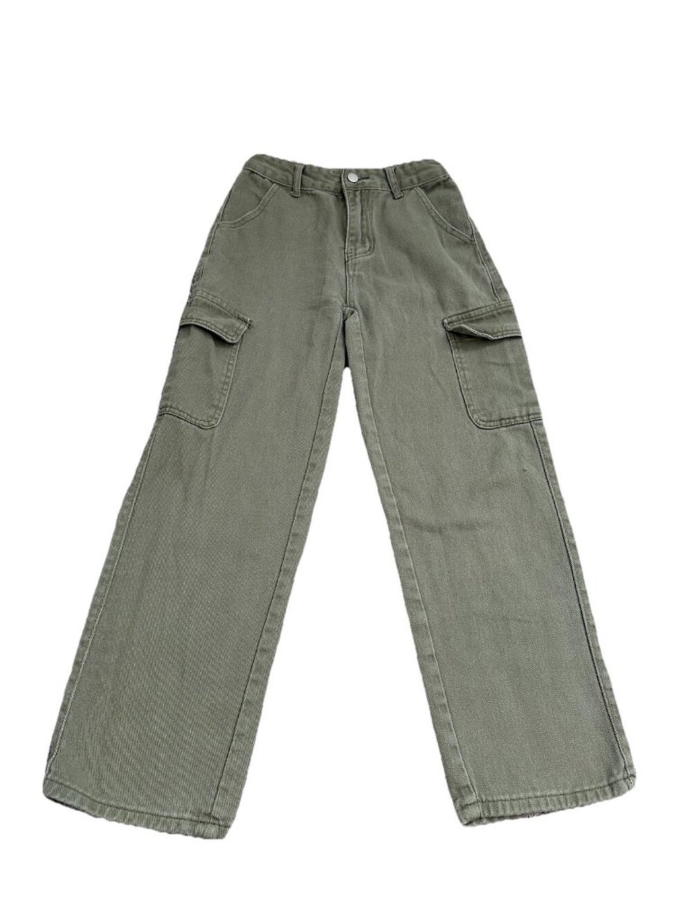 Shein Green High-Waisted Cargo Jeans Women's Petite Size XS